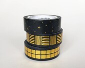Pack of 3 - Gold Foils Washi Tapes Bundle Craft Supplies Gold Washi Tape Christmas Decoration LUNARBAY WASHI TAPE