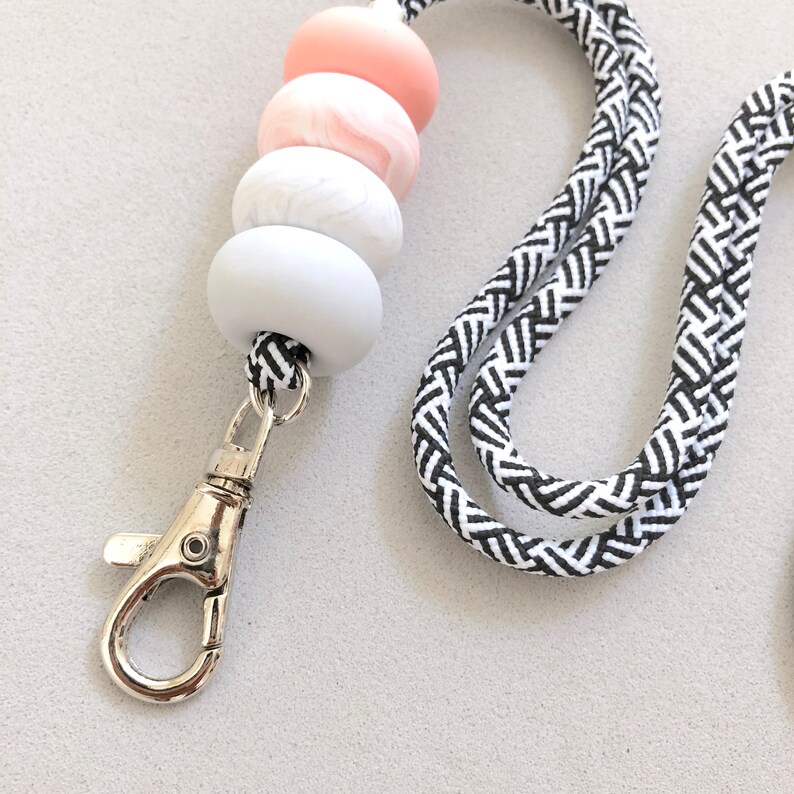 Lanyard / Silver Wristlet Strap / Lanyard Strap Polka Dot Etsy