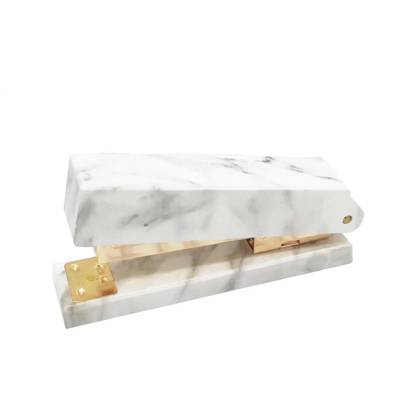 Marble Acrylic Desk Set Of 3 Stapler Image 0 1