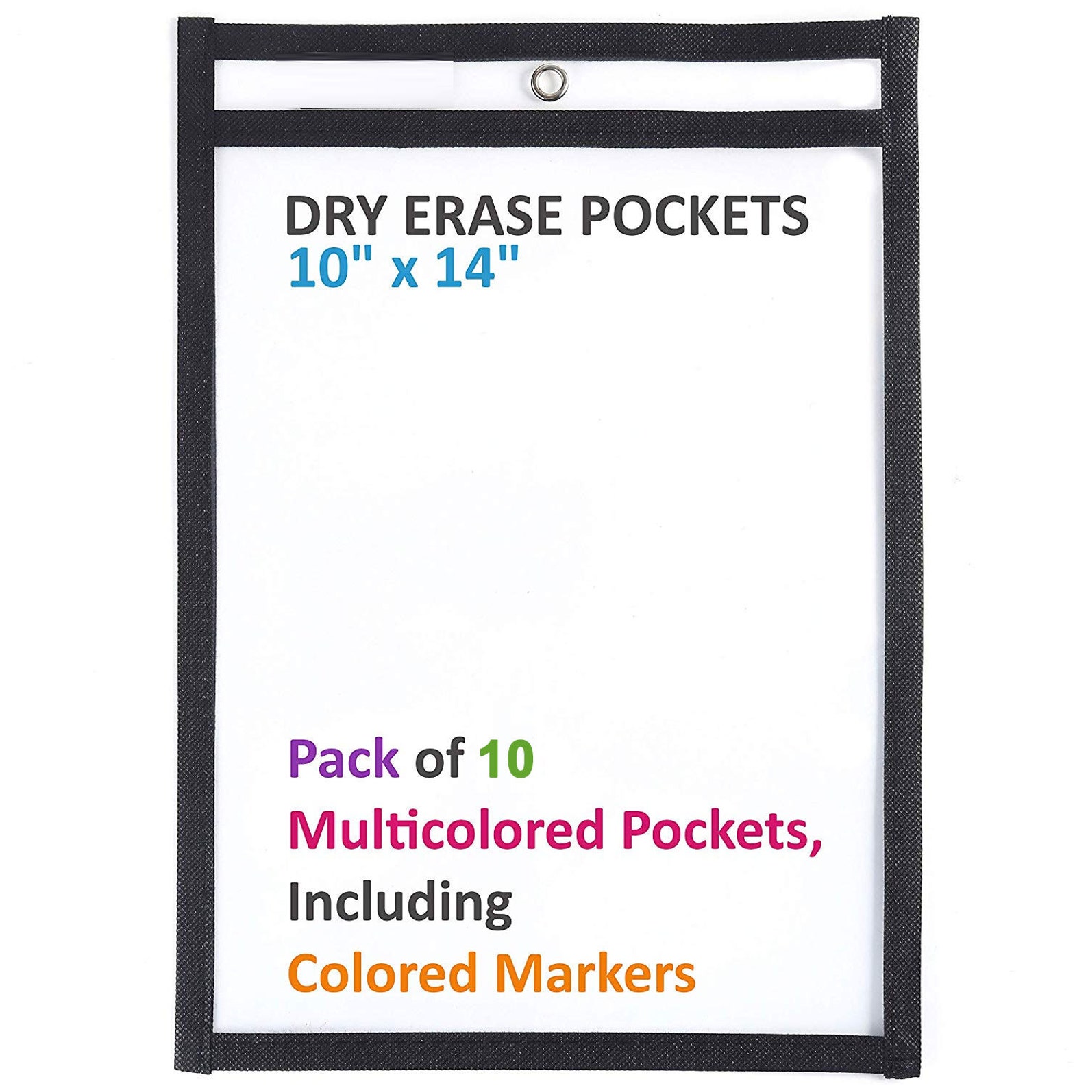Pack of 10 Multicolored Dry Erase Pockets 10x14 School Etsy