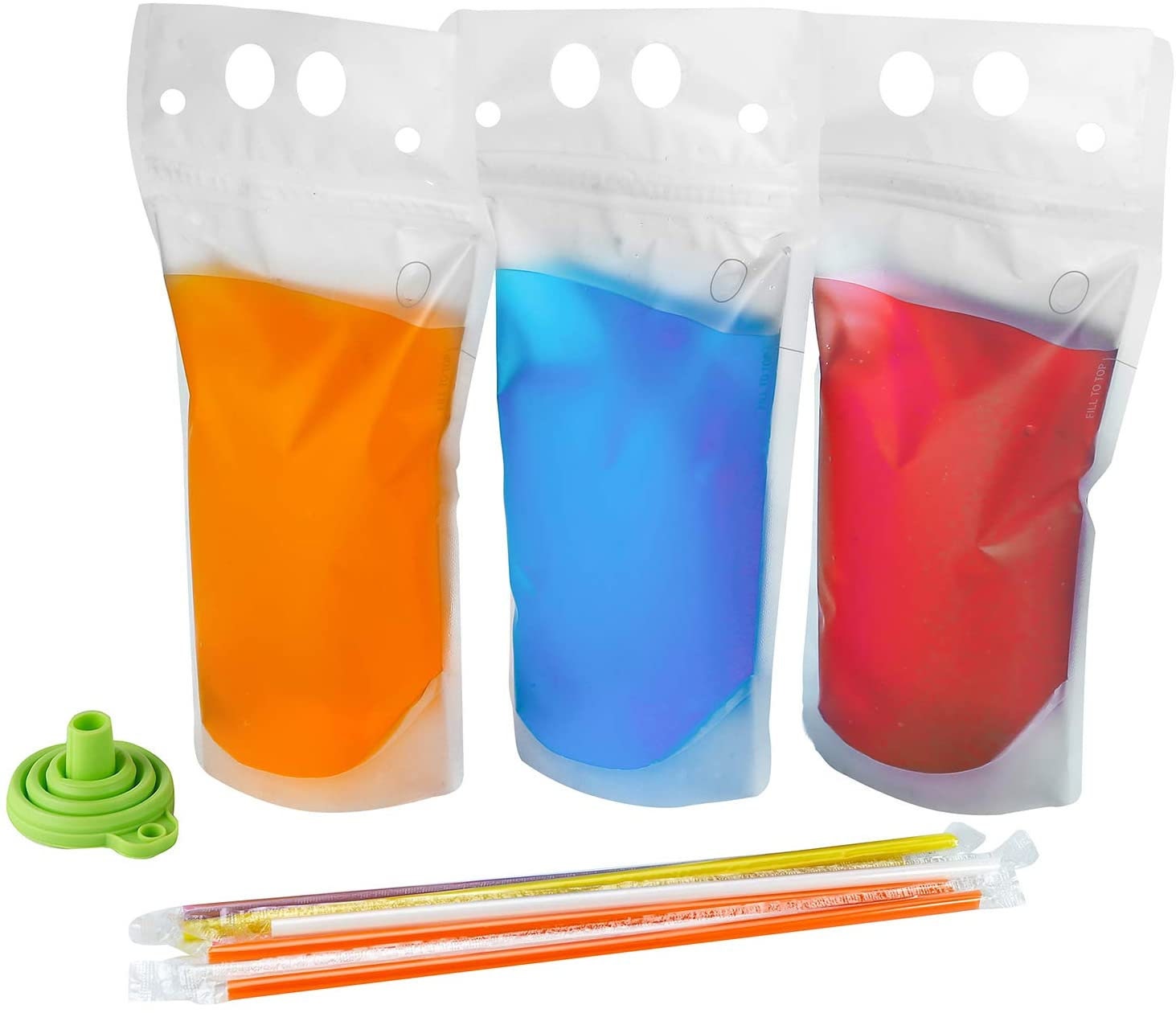 Drink Pouches With Straws, Freezable Drink Bags, Juice Pouches, Reclosable  Zipper Plastic Clear Reusable Drink Container Sets With Straw, For Adults,  For Cold & Hot Drinks - Temu