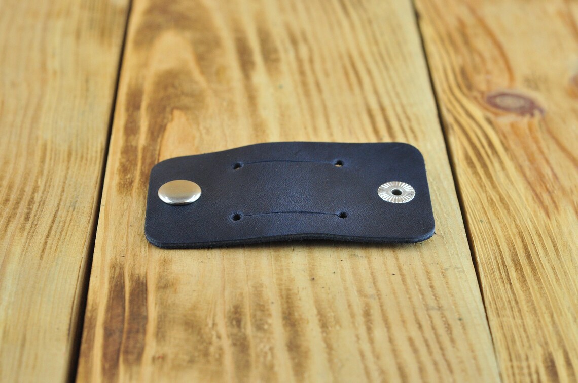 Leather cord holder Leather cord holder blue Earbuds holder Etsy