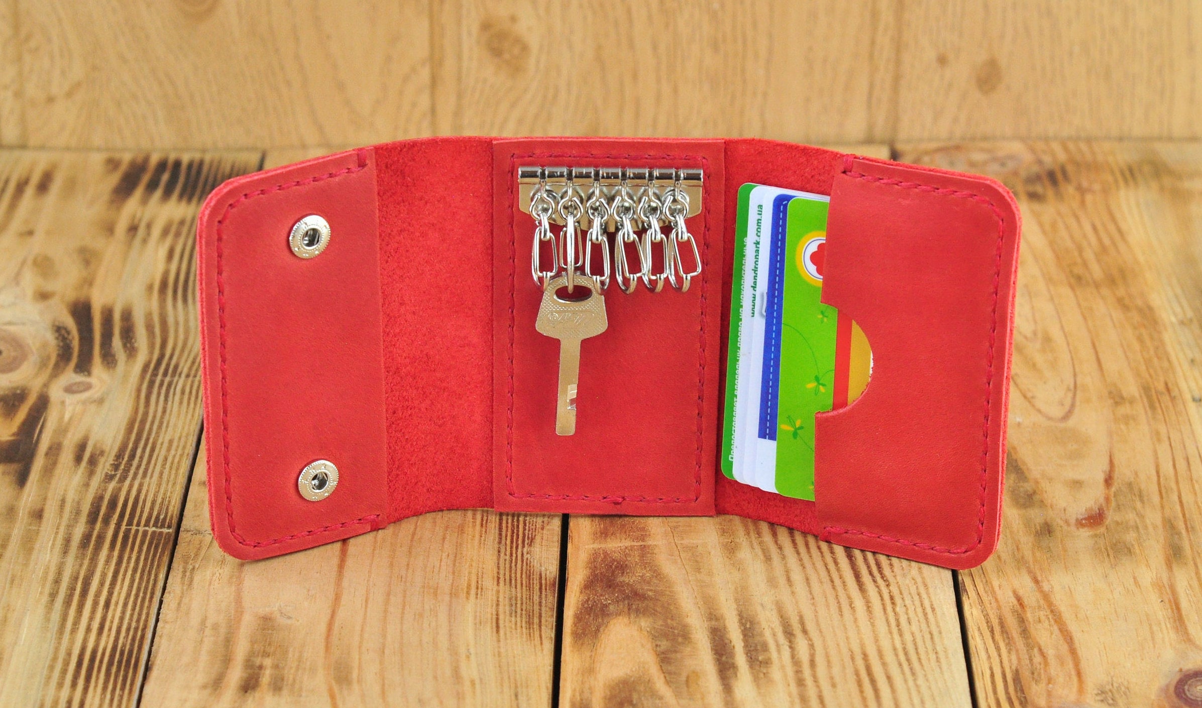 Key holder wallet Leather key case Card holder keychain Key Etsy