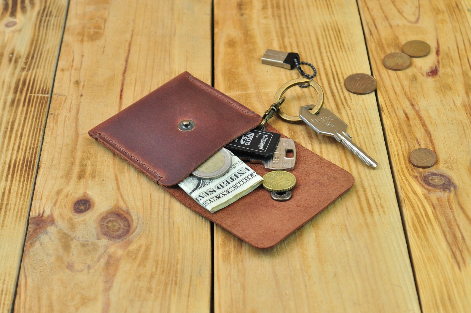 Small wallet keychain for credit cards money little things Etsy