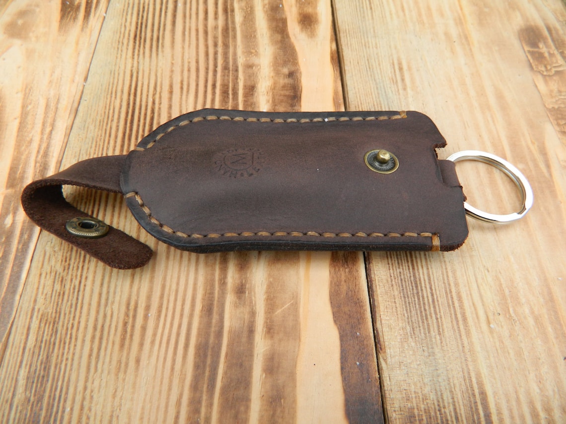 Leather key case Mens leather key fob Leather key ring Key Etsy