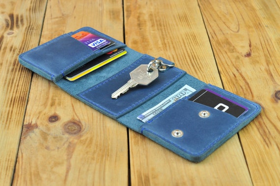 Leather Key Case Card Key Holder Key Fob Card Holder Leather Etsy