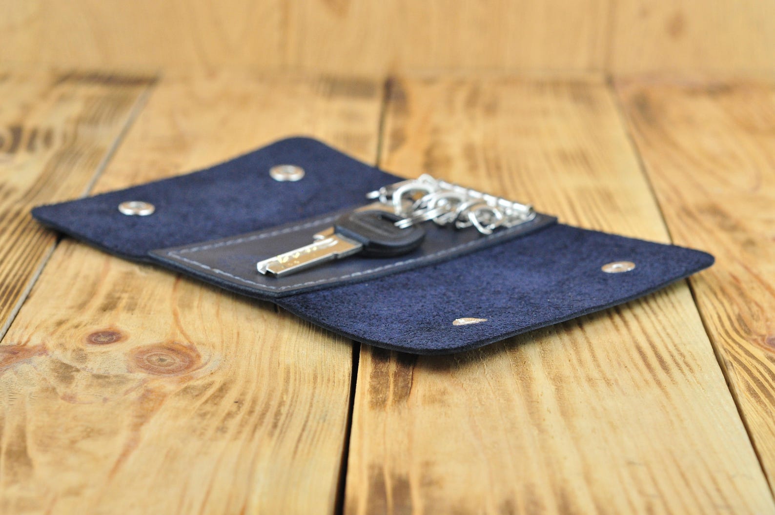 Leather Key Case Leather Key Wallet Key Ring Wallet Leather Etsy
