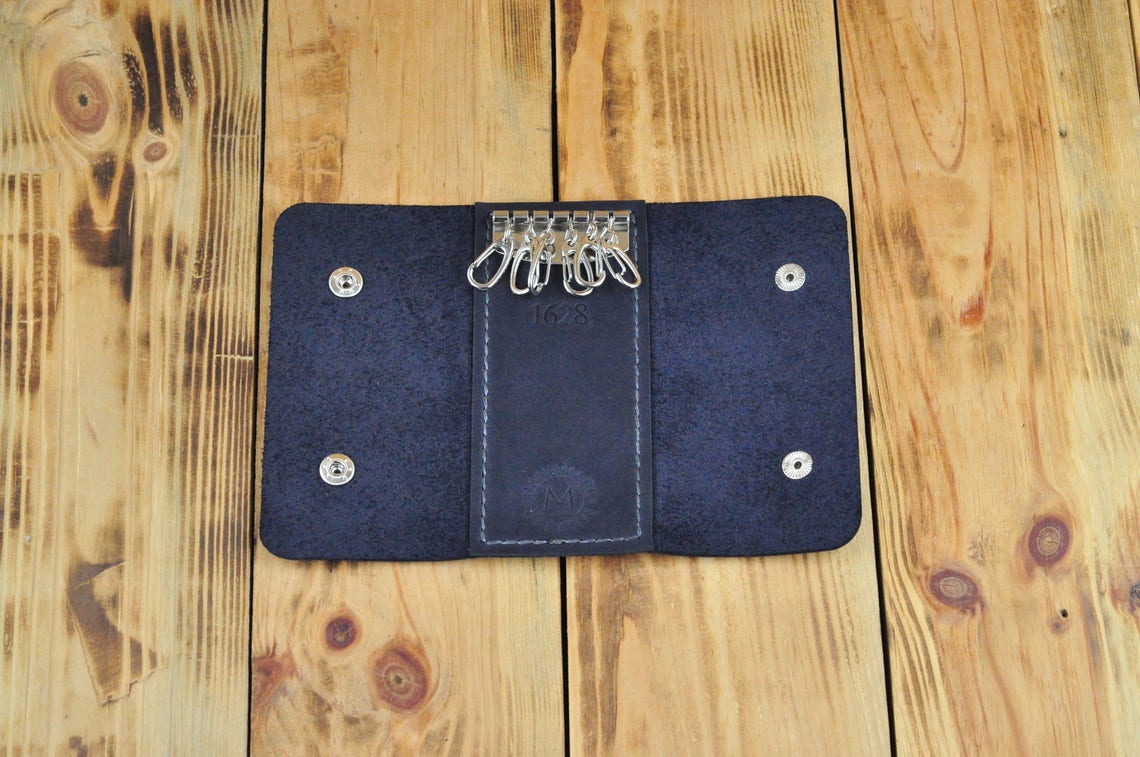 Leather key case Leather key wallet Key ring wallet leather Etsy