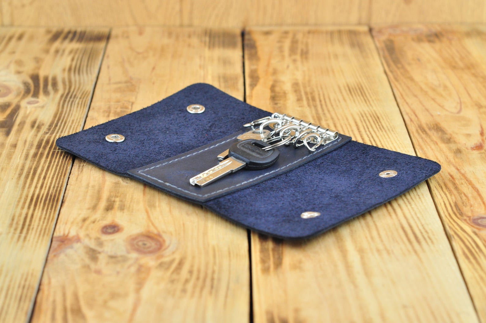 Leather Key Case Leather Key Wallet Key Ring Wallet Leather Etsy