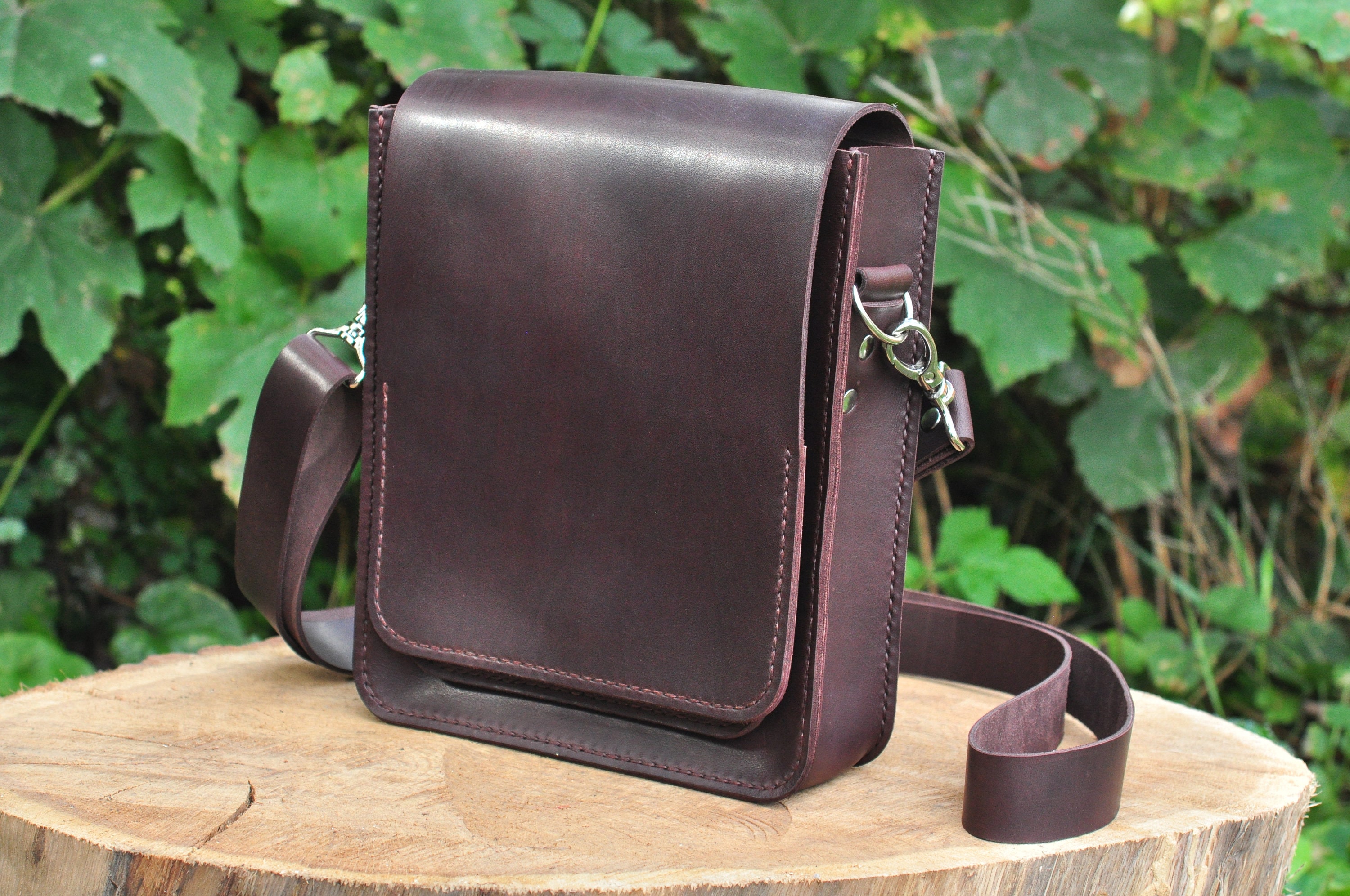Messenger Bag Leather Crossbody Bags Shoulder Leather Brown Etsy