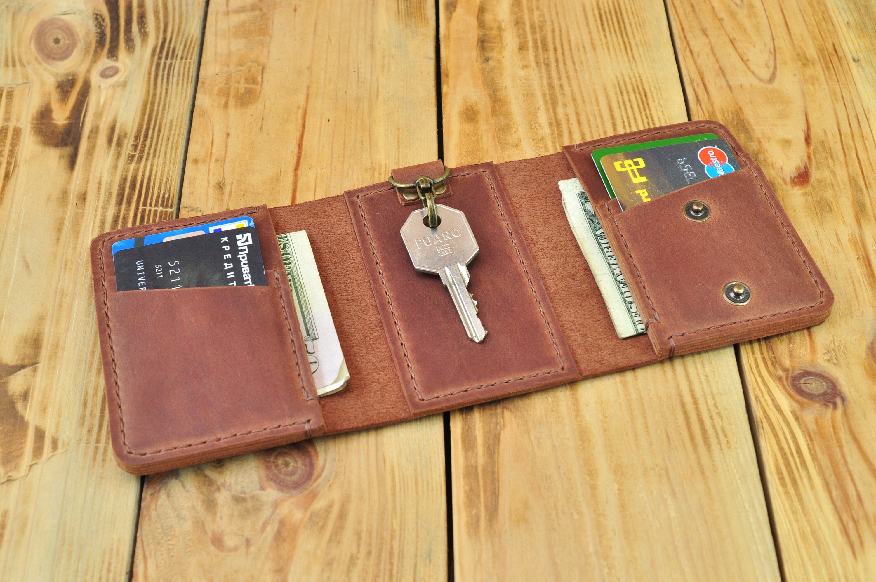 card holder wallet with keyring