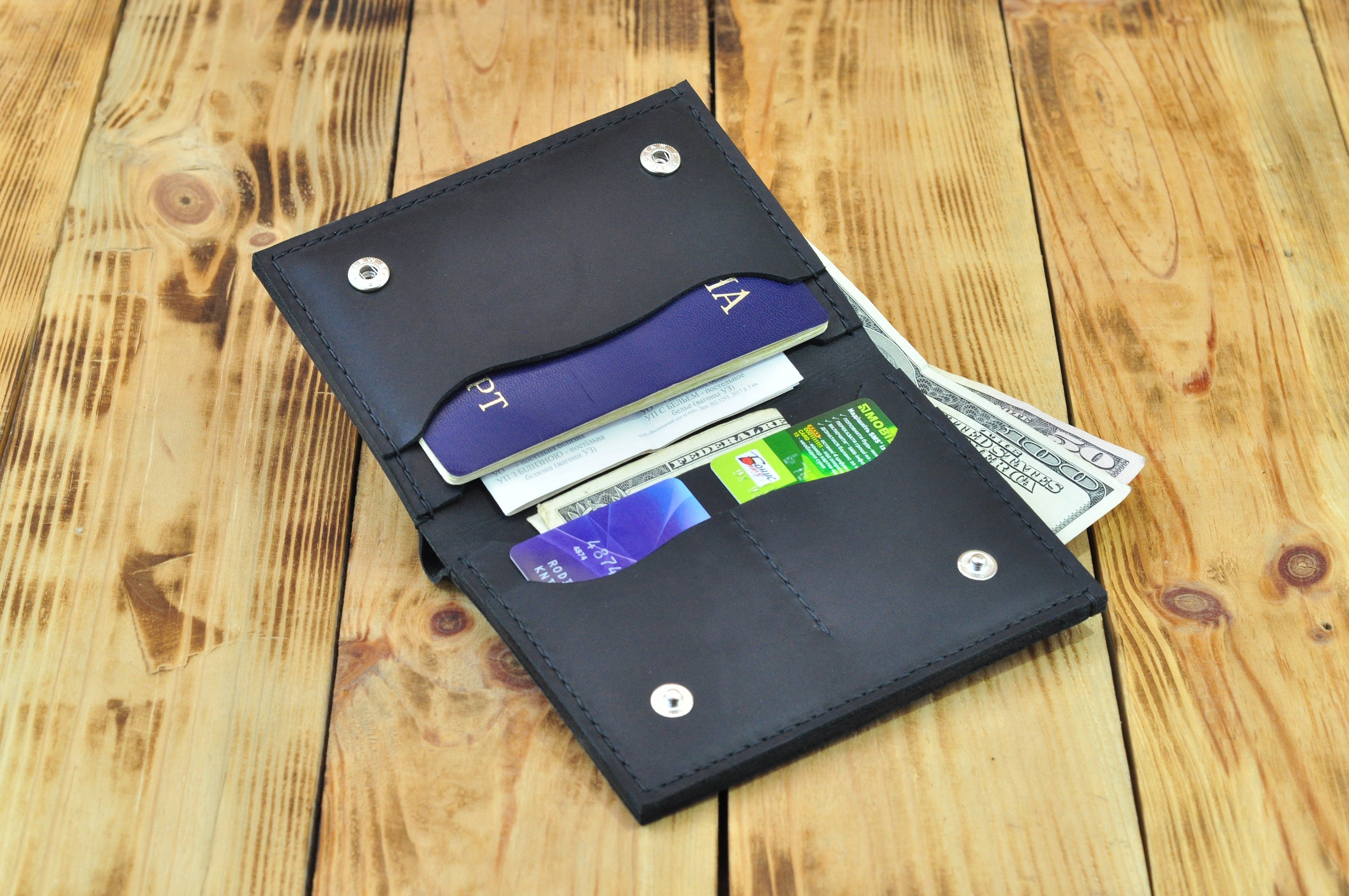 Document Wallet Family Travel Wallet Passport Wallet Leather Etsy