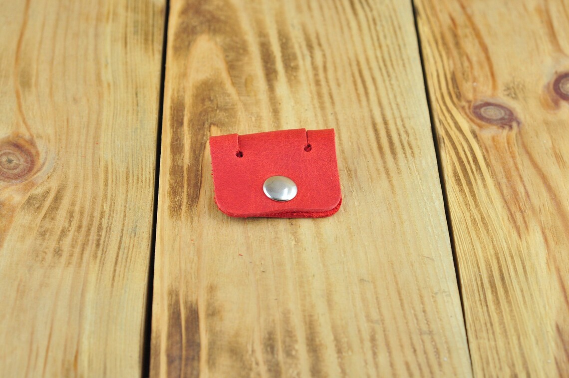 Red Leather Cable Holder Leather Cord Organizer Leather Etsy