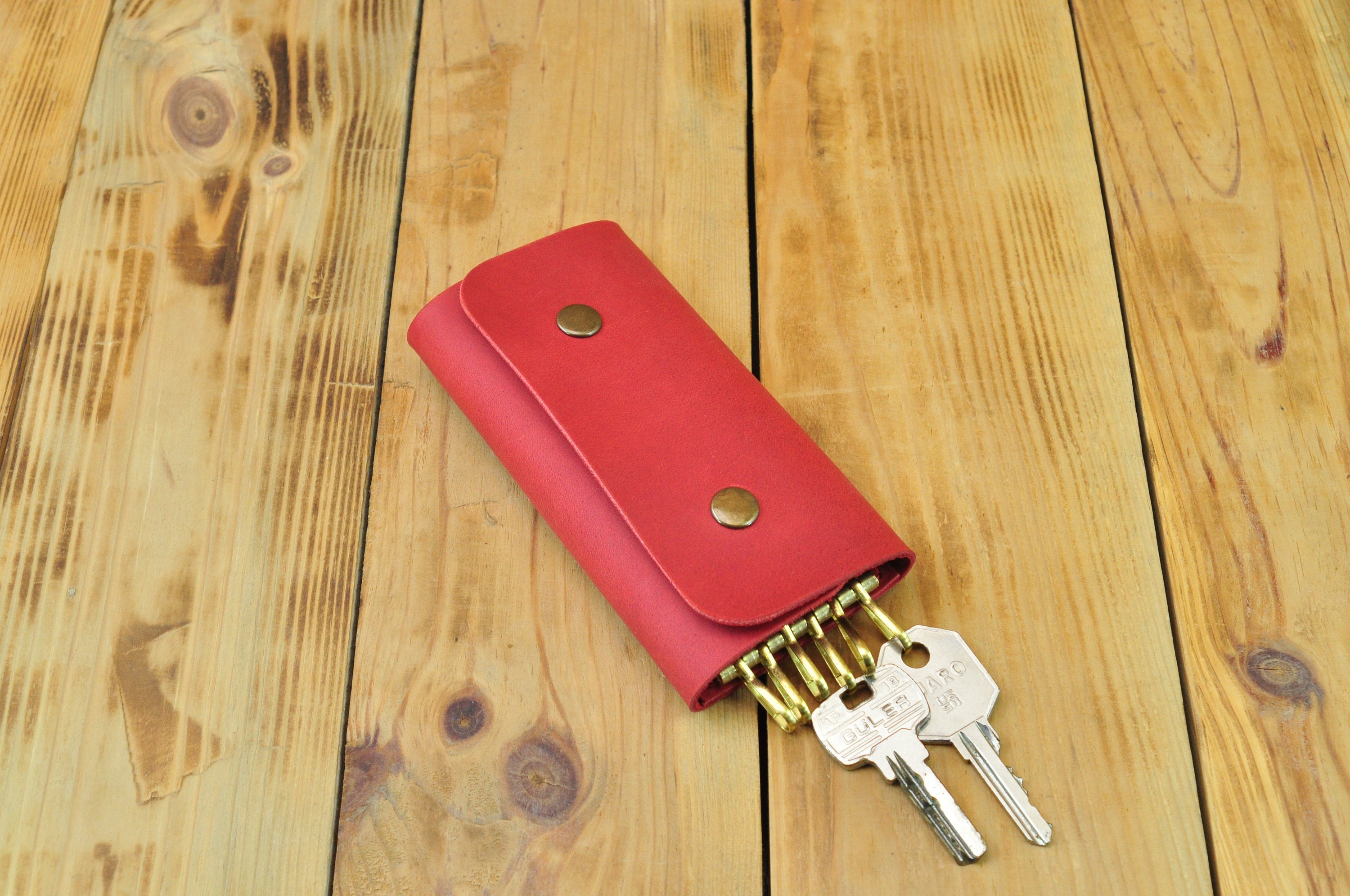 Stylish wallet with six hooks red leather stylish wallet Etsy