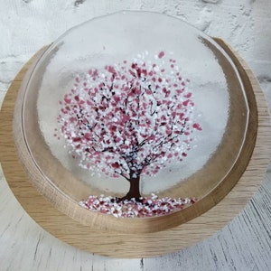 Glass Cherry Blossom Circle of Life Tree