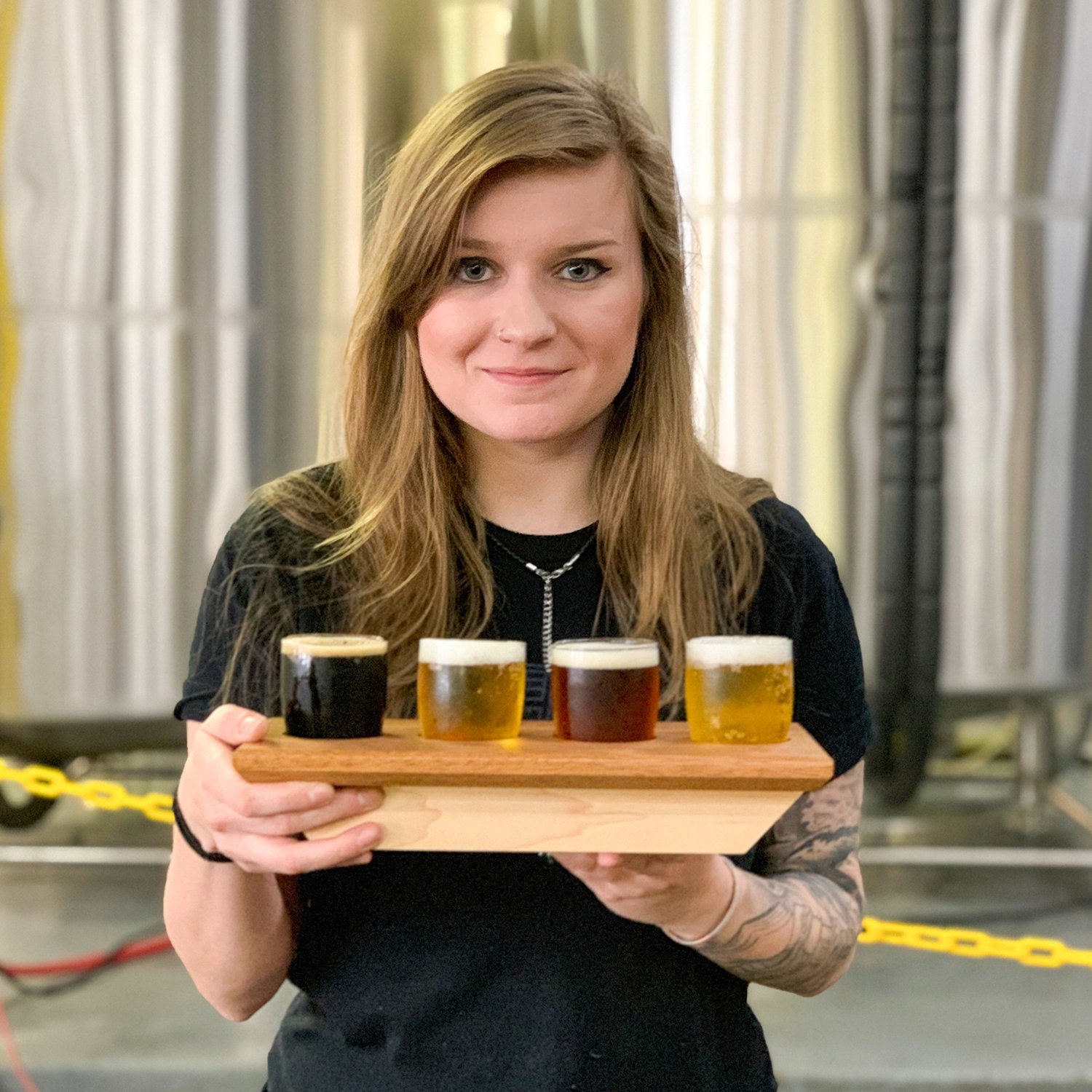 Beer Flight With Tasting Glasses Beer Gift Etsy