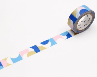 mt washi tape in pattern of half circle pink and blue