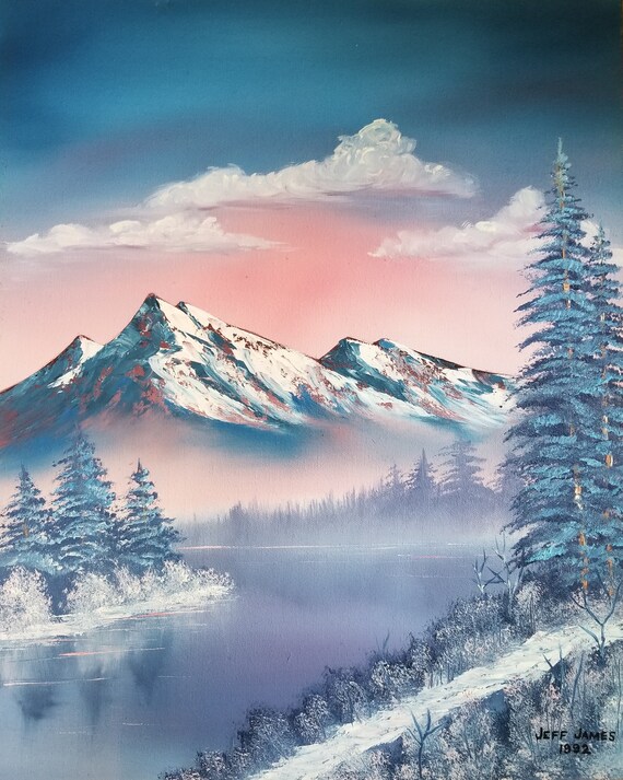 Nature Painting Print, Bob Ross Style, of My Original Oil Painting Winter  Paradise -  Denmark