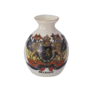Swan China Crested Vase WW1 BELGIUM Crest