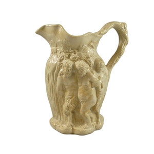 Antique Poss MINTON - Relief Moulded Jug SILENUS & BACCHUS - 5 1/2&quot; Tall c1831