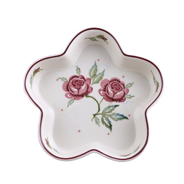 Emma BRIDGEWATER Pottery PINK ROSE Flower Baker Dish 2004 Naczynia do pieczenia