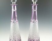 BACCARAT Crystal - Stunning Pair Cut-to-Clear FANTASIE DECANTERS - 16 1 2 quot