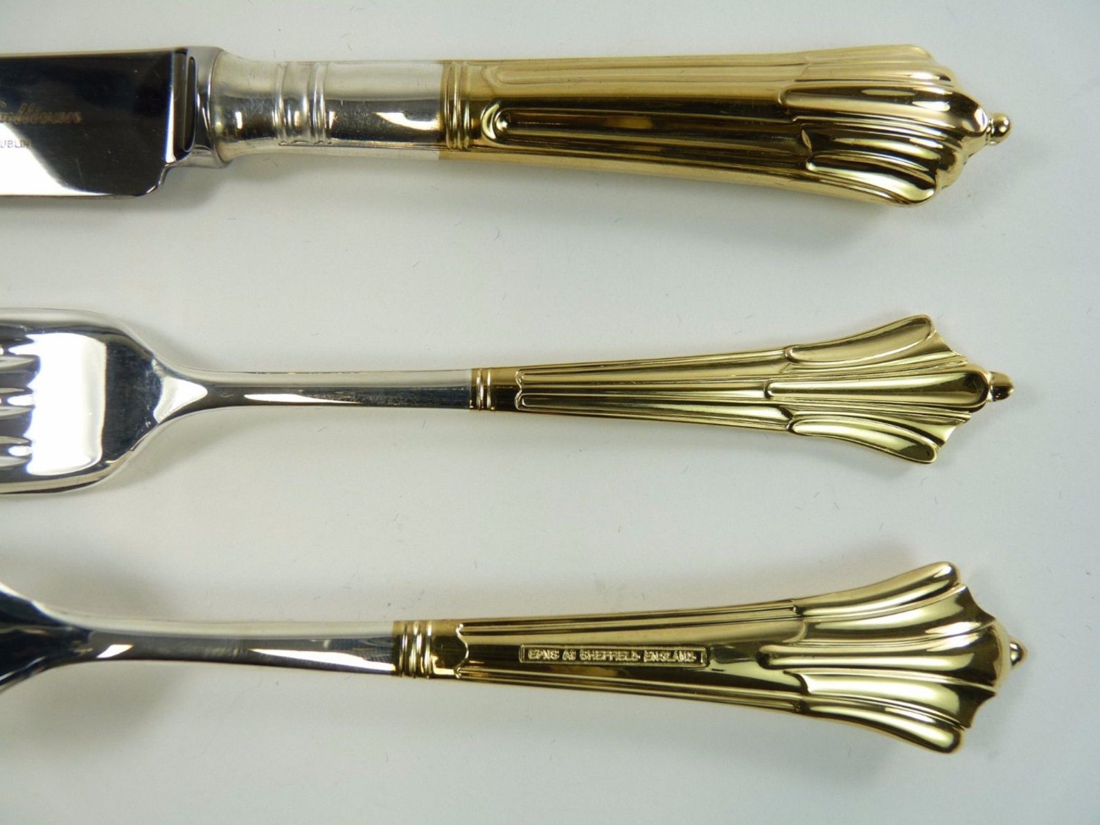 INKERMAN Silver Plate ALBANY Gold Dessert Knife / Knives Etsy