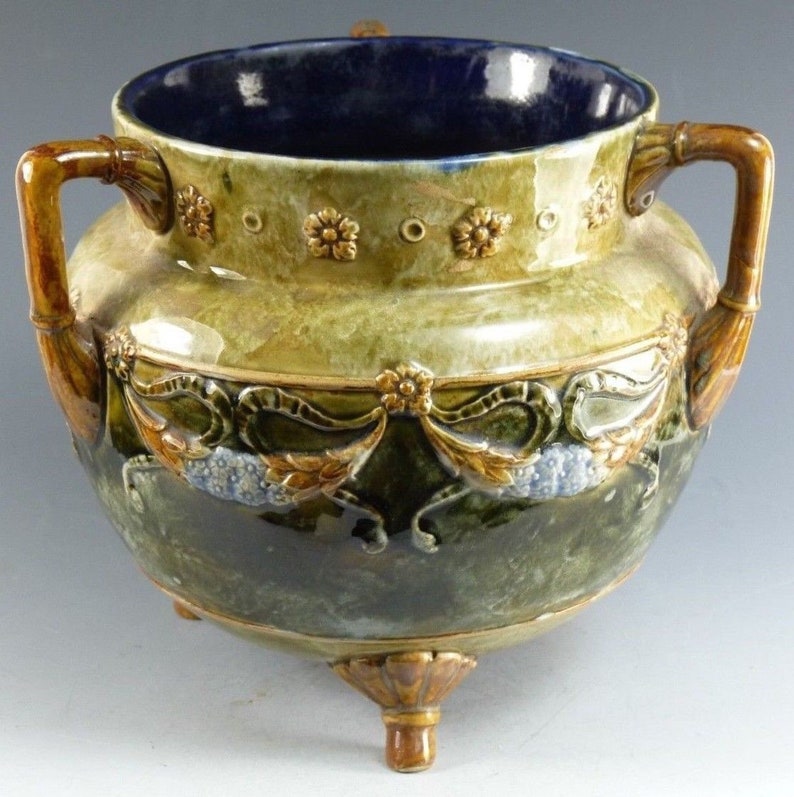 DOULTON LAMBETH Pottery Siliconware 3 Handled & Footed Pot Etsy