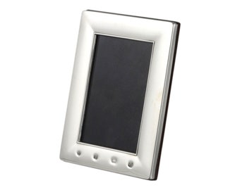 シルバーの網目模様の金属製長方形ガラス写真/絵画用ヴィンテージ