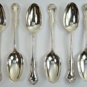 MAPPIN & WEBB Cutlery RUSSELL Pattern Dessert Spoons Set of 6 image 1