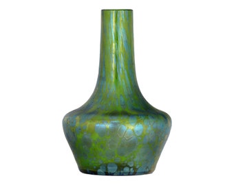 LOETZ glazen vaas iriserend CRETE PAPILLON Decor 4 1/2" 11,5 cm hoog c1898