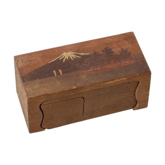 ❁ハンドメイドになります❁ Art Wooden Box Vintage Japanese Dolls House Miniature Wooden Furniture Puzzle Box