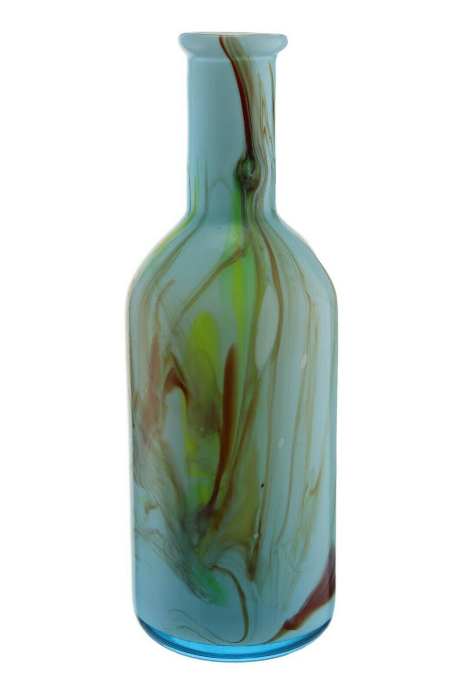 Art Glass Bottle Vase End of Day SWIRLS White Cased in Etsy UK