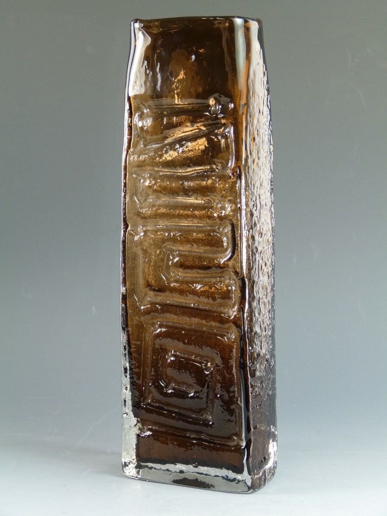Whitefriars Glass Geoffrey Baxter Cinnamon Totem Pole Vase Etsy