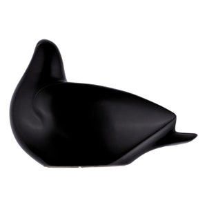 Vintage Mid Century Modern Stylised Ceramic Pottery BIRD Figure GLOSSY BLACK