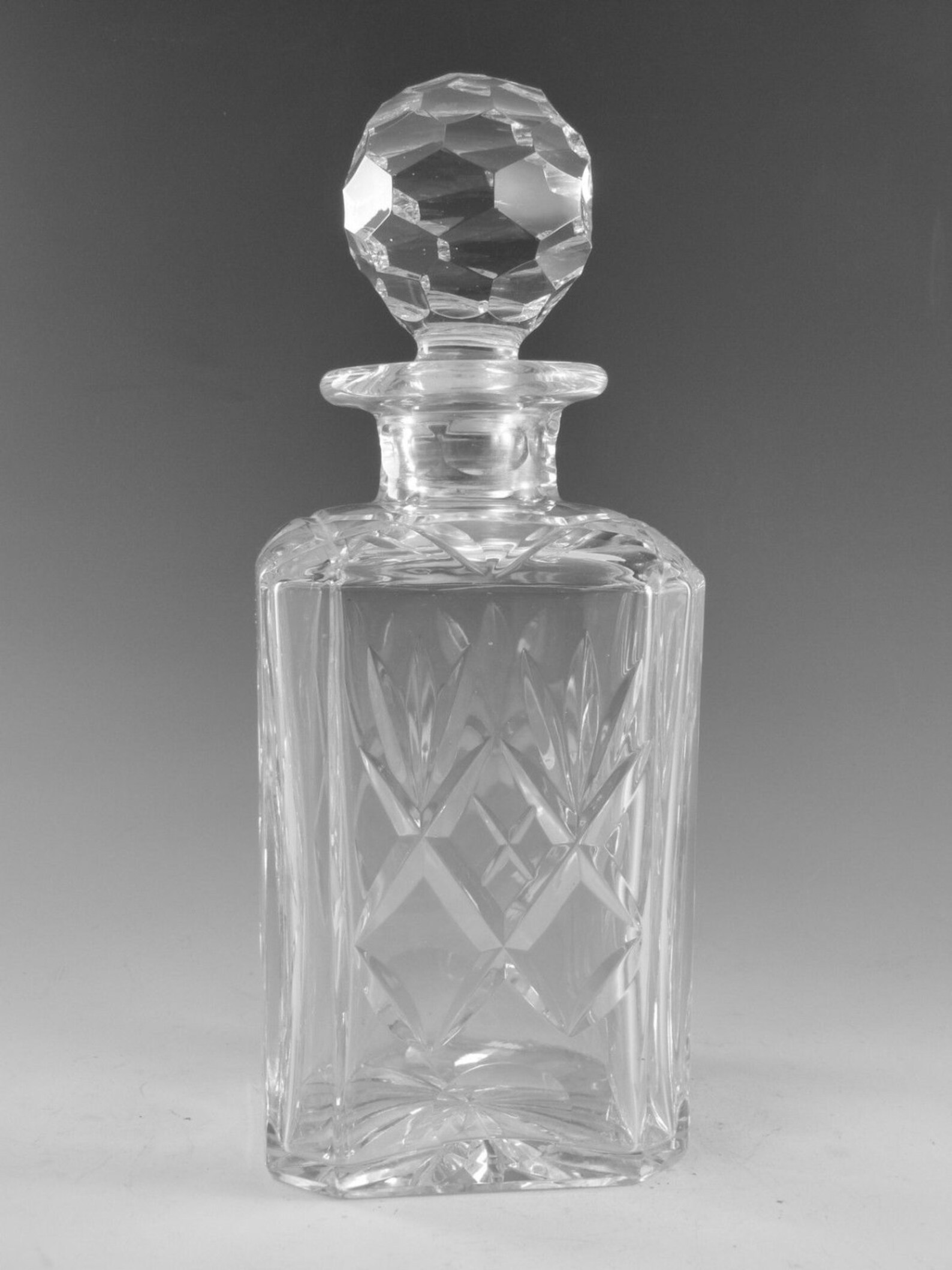 Royal DOULTON Crystal Cut Square Spirit Decanter Etsy