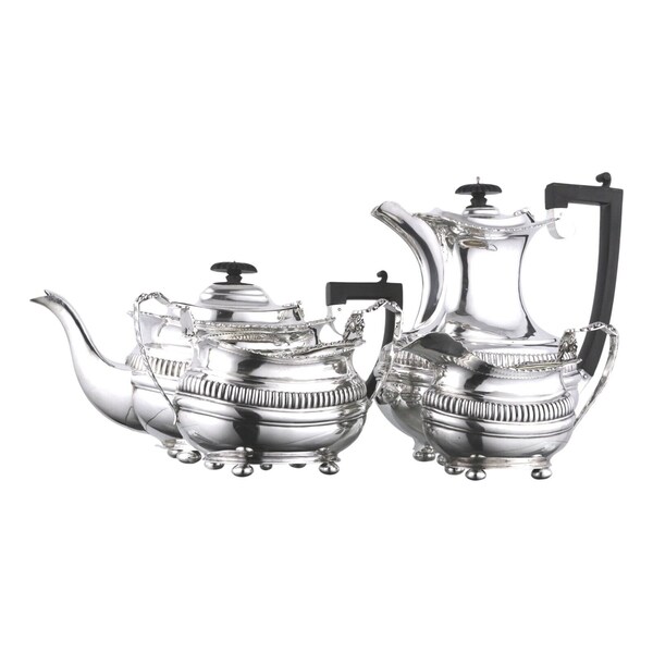 George NATHAN & Ridley HAYES Sterling Silver - 4 Piece Silver Tea Set - 1909