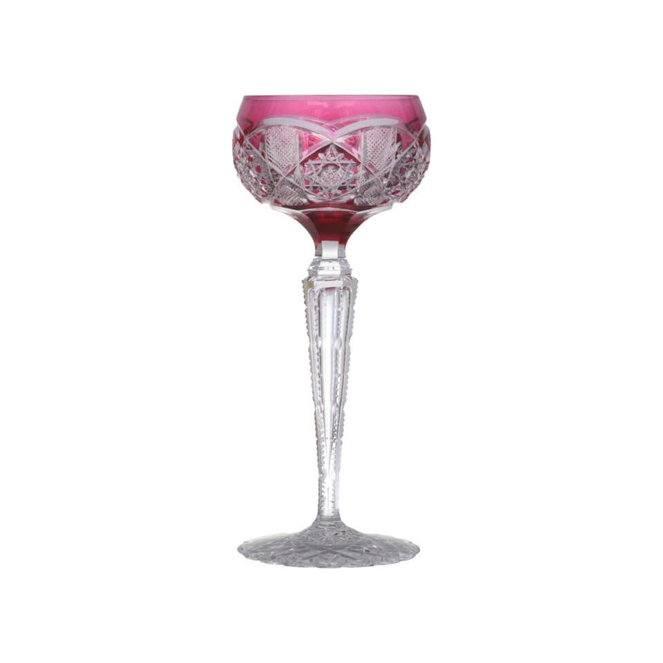 Val Saint  Lmbert   アンティーク酒杯WH　カメイガラス VAL St LAMBERT Crystal - SAARBRUCKEN - Set 6 Hock Wine Glass