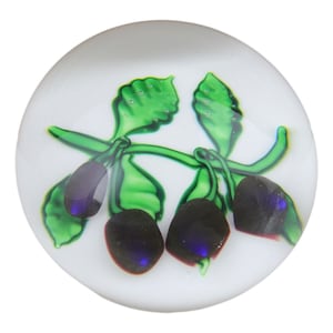 ST LOUIS Glass France Paperweight Fruit BERRIES 1984