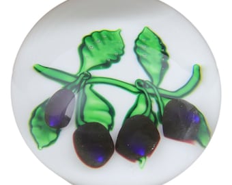 ST LOUIS Glass France Briefbeschwerer Fruit BERRIES 1984