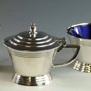 Mappin & Webb Silver - KEITH MURRAY Art Deco - 3 Piece Cruet / Condiment Set