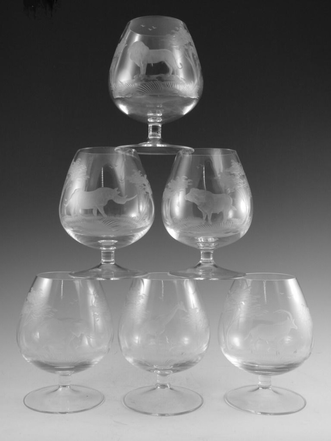 ROWLAND WARD Crystal Brandy Glass Set 6 Taglio da Moser Etsy