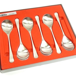 OLD HALL Cutlery - ALVESTON Pattern - Boxed Set of 6 Soup Spoons - 7 1/2&quot;