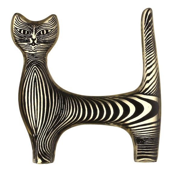 ABRAHAM PALATNIK Lucite Brazil CAT Sculpture Ornament Signed 9.5cm