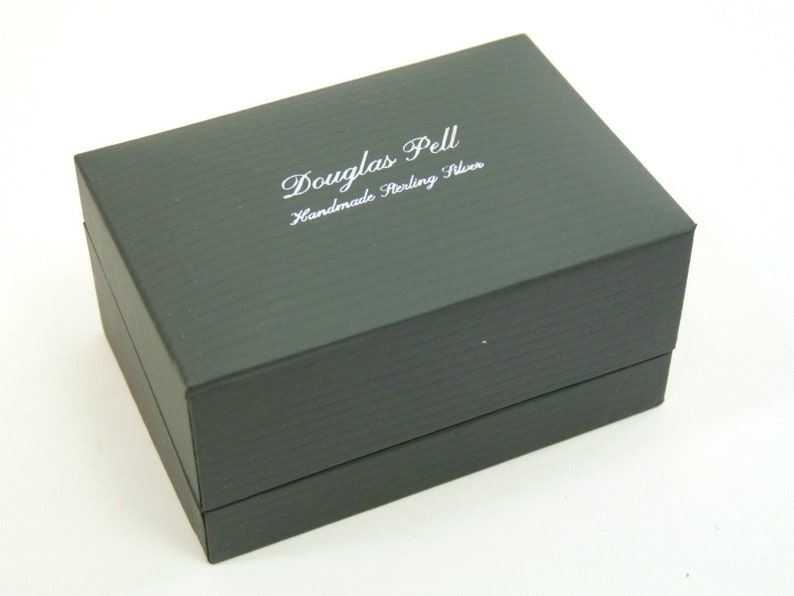 Sterling Silver ONYX Double Sided Cufflinks Boxed