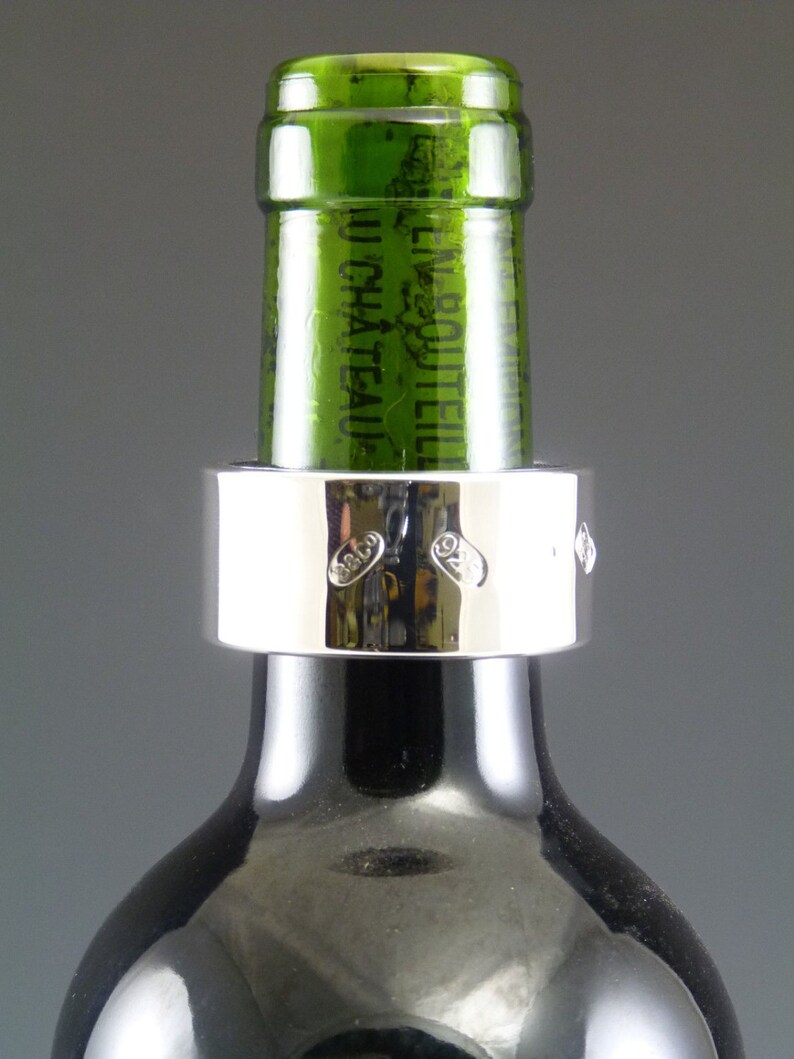 Sterling Silver Wine Bottle DRIP COLLAR Boxed Etsy