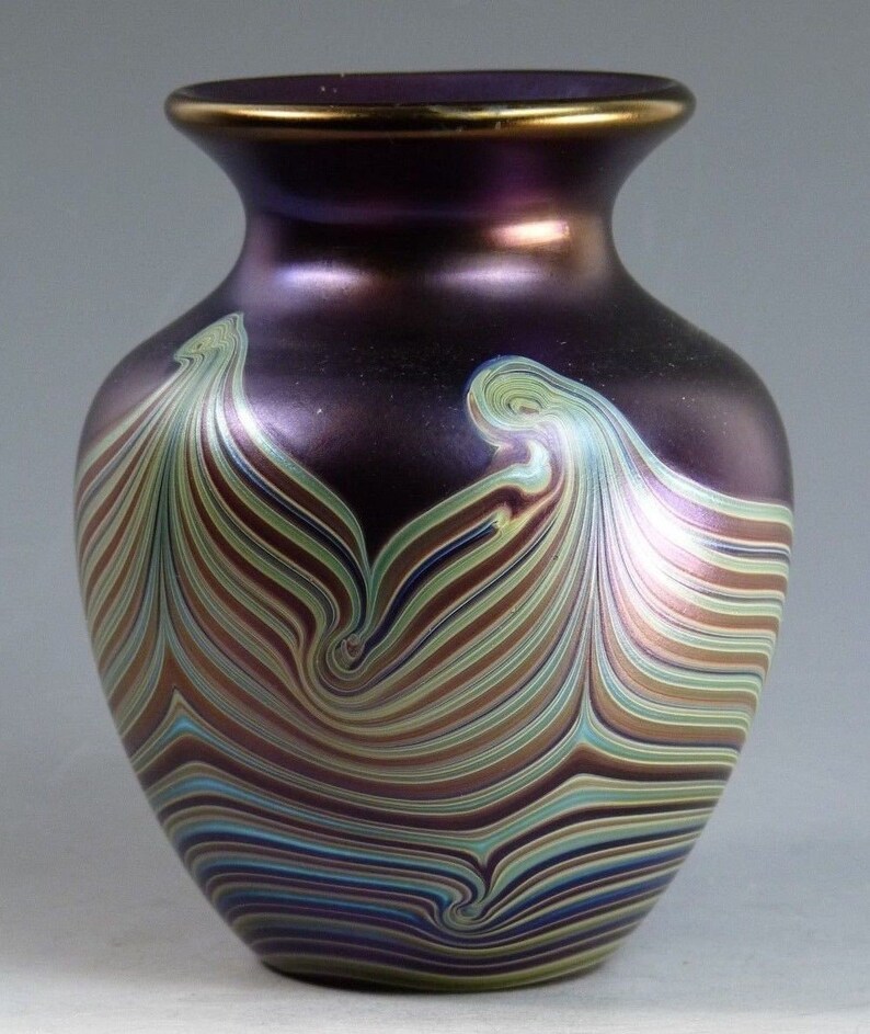 Okra Glass Richard Golding Glass Guild Founder Member Vase Etsy
