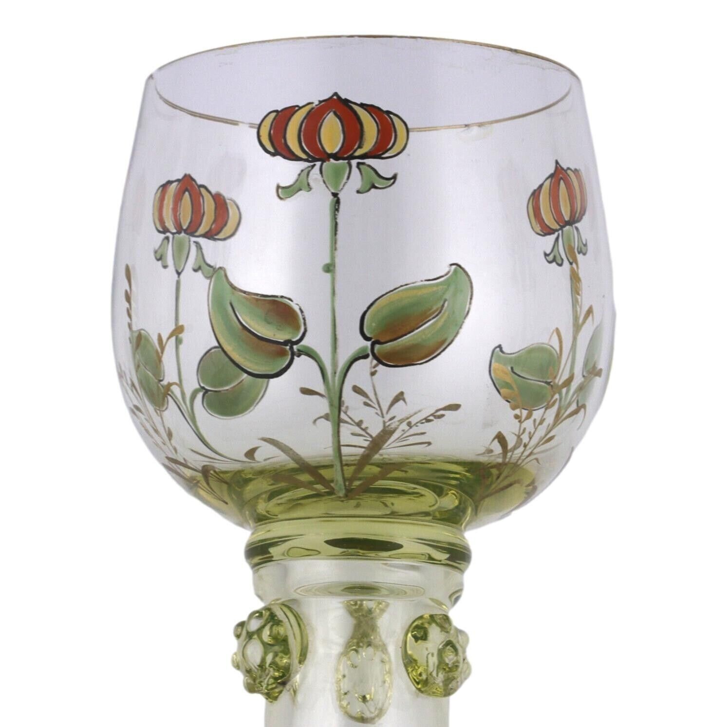 Bohemian / FRITZ HECKERT Roemer - Antique Enamelled - Set of 6