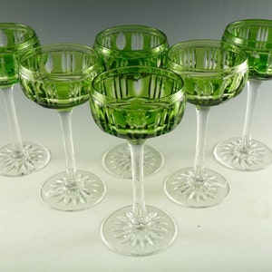 John WALSH Walsh Crystal - Green Coloured Cocktail Glasses - Set of 6