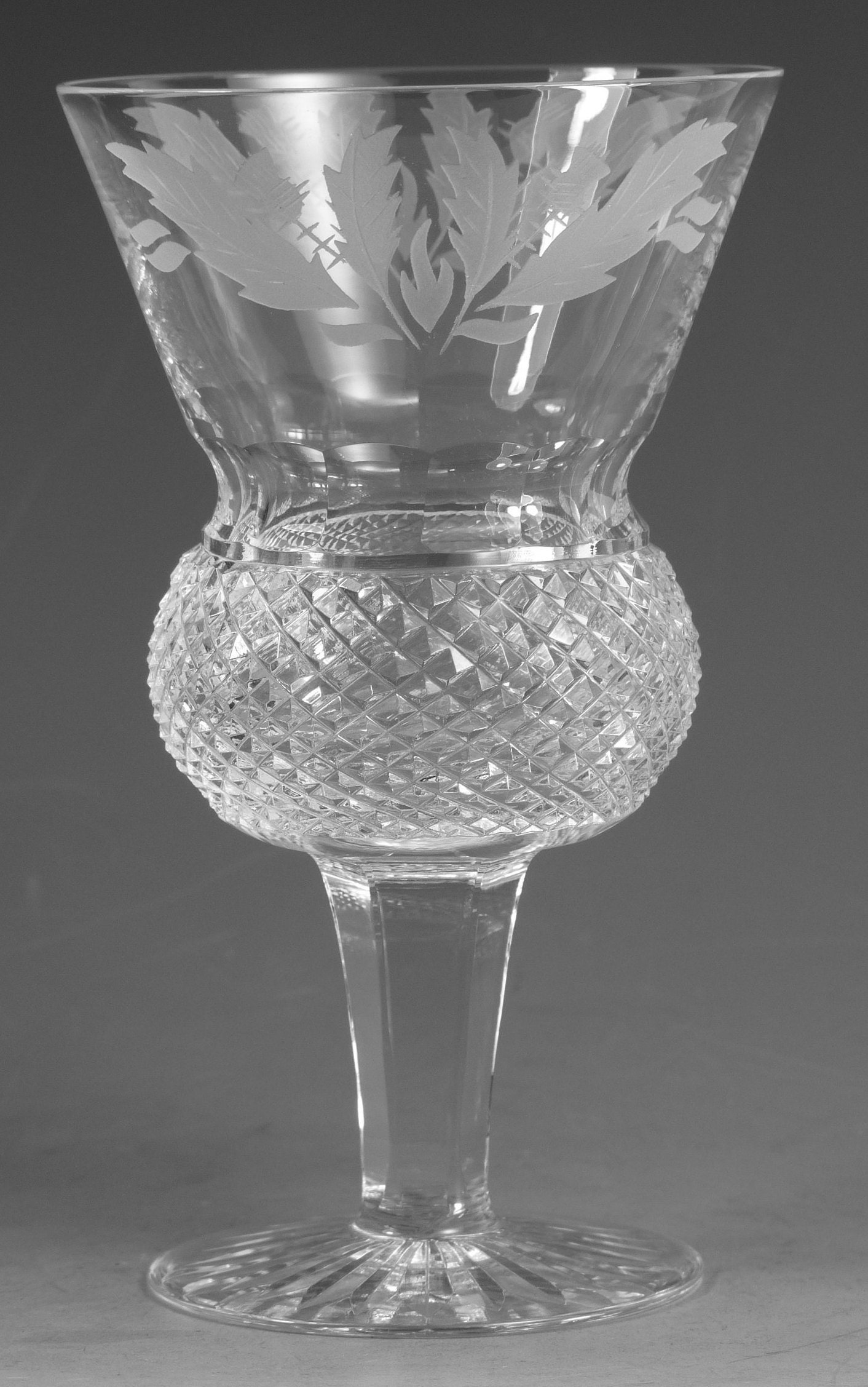 EDINBURGH Crystal THISTLE Cut Wine Glass / Glasses 5 Etsy